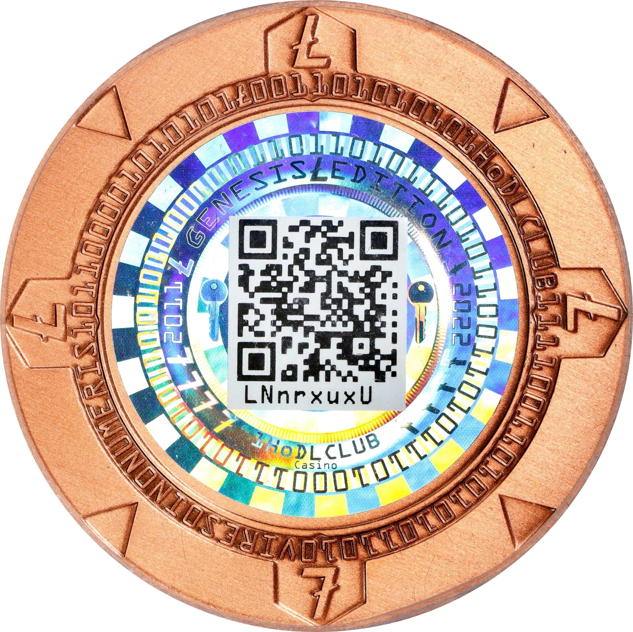 Litecoin Casino Copper Poker Chips back